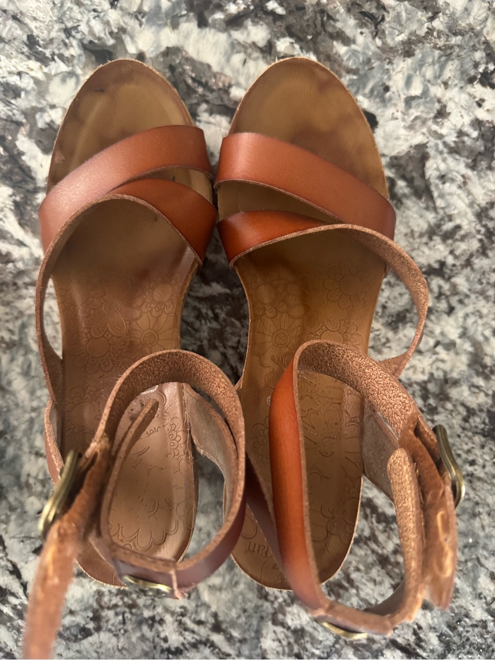 Blowfish Malibu Brown Strappy Cork Wedge Sandals Women’s Size 9.5